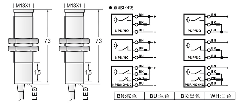 M18光電開關對射式