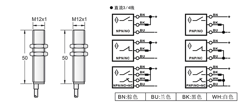 M12激光開關對射式